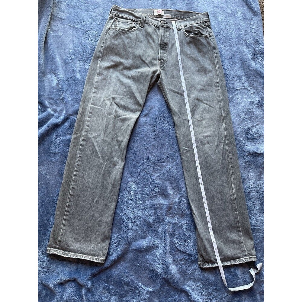 Vintage Levi’s 501 Men’s Gray Jeans Size 36x32 Button Fly Denim